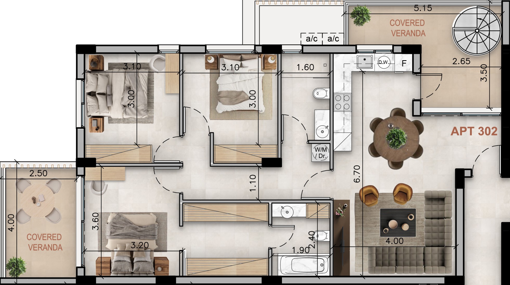 3 Bedroom + Roof Garden - Image 4